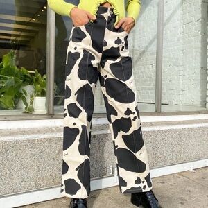 Lisa says gah cow print jeans